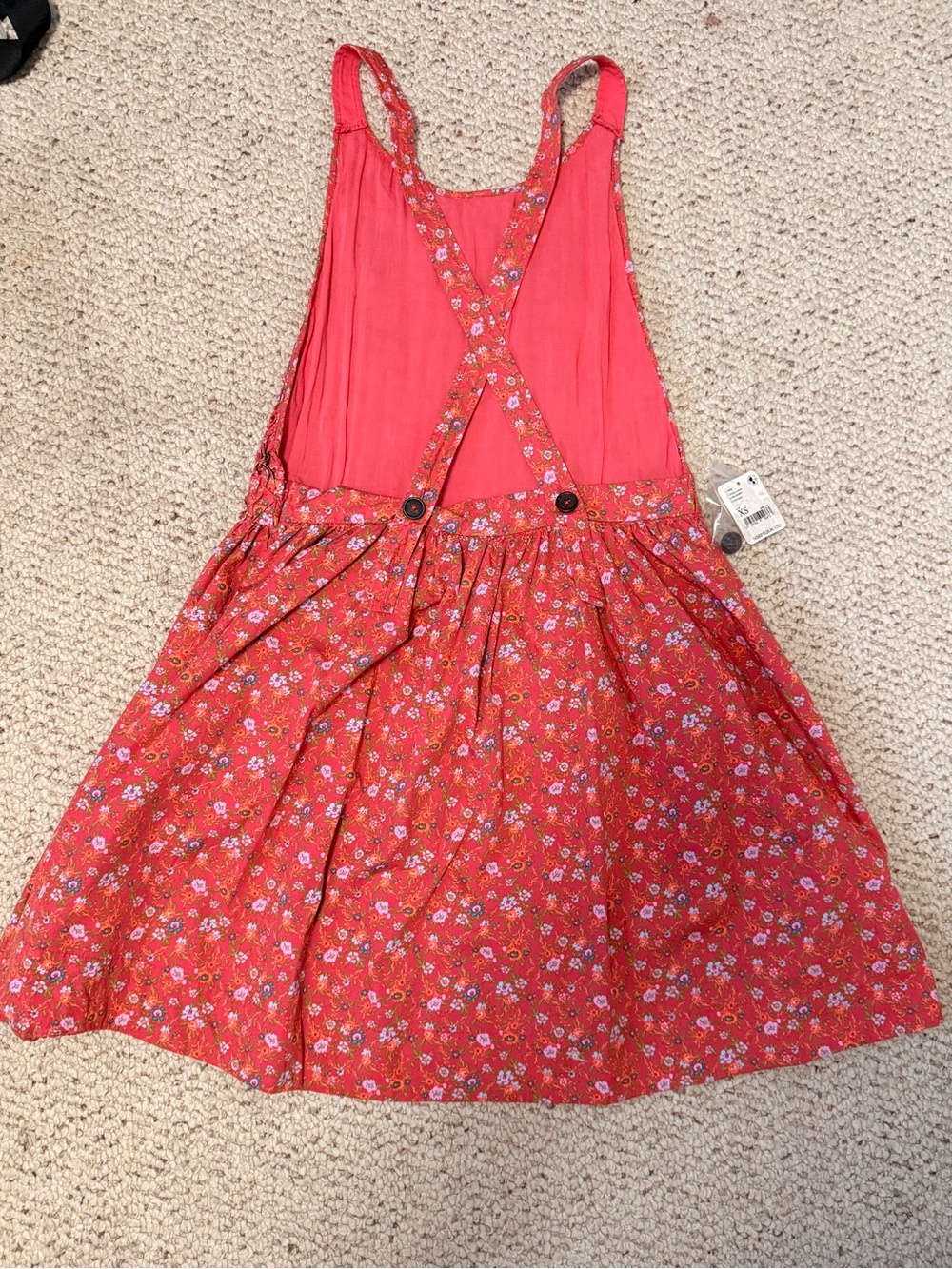 Free People Petunia Mini Dress Poppy Combo Floral Smocked NWT XS - Picture 4 of 15